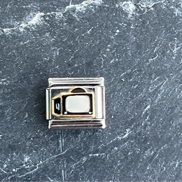 Zoppini Stainless Steel & Gold Black Camera Charm - Picture 1 of 6